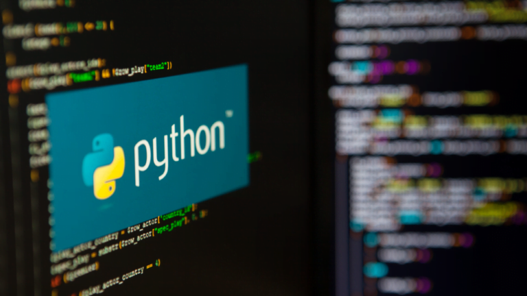 A python code with the programming language logo on it
